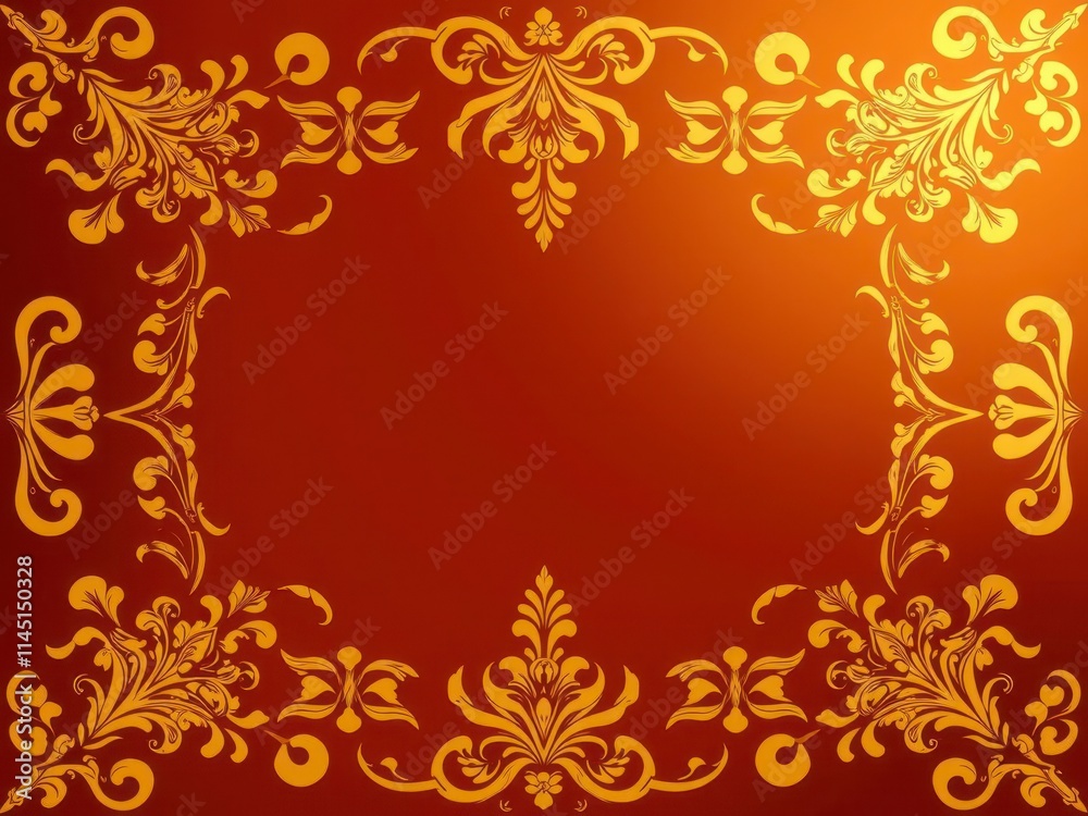 Elegant and luxurious golden background with intricate floral patterns, golden, ornate, elegance