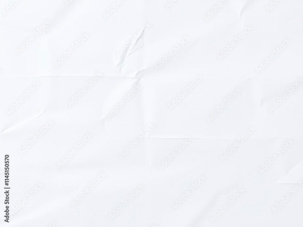 Fototapeta premium Close-up shot of a white paper texture background with slight creases and imperfections, backdrop, white