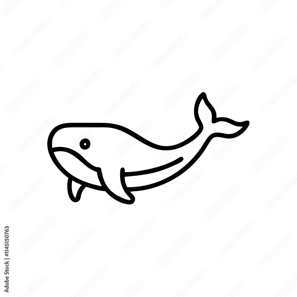Obraz premium Minimalist whale icon symbolizing marine life, nature, and conservation