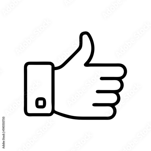 Minimalist thumbs up icon symbolizing approval, positivity, and success