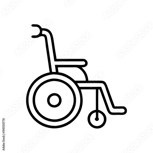 Minimalist wheelchair icon symbolizing accessibility, mobility, and healthcare