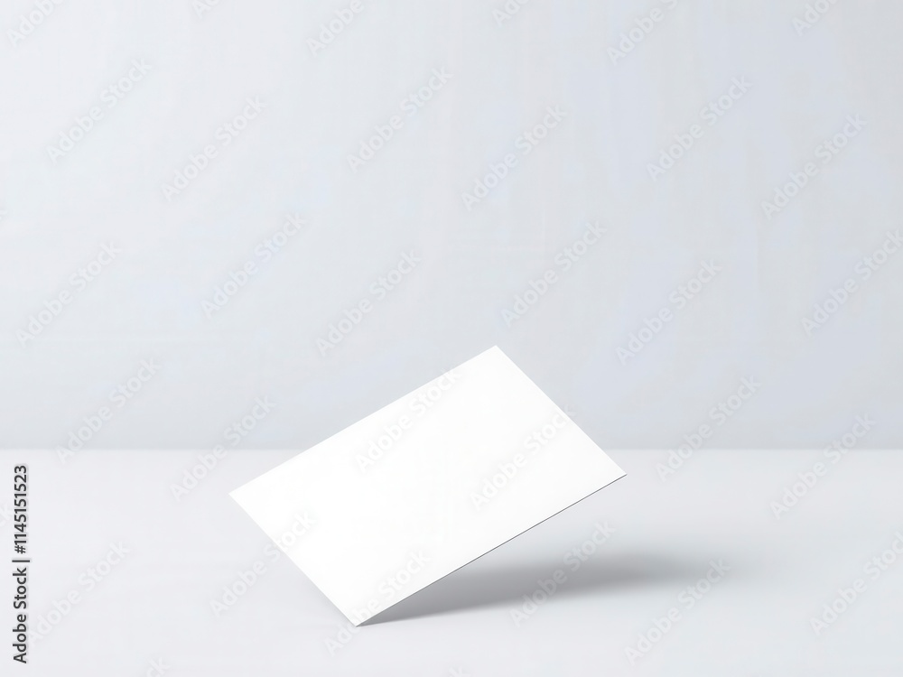 Floating business card mockup featuring a sleek and modern design, with a stylish background, marketing, presentation