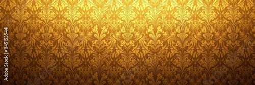 Wallpaper Mural Luxurious golden background featuring intricate damask floral pattern, gold, luxury Torontodigital.ca