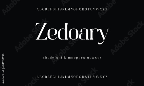 Elegant and modern serif alphabet font uppercase and numberfonts victorian typeface