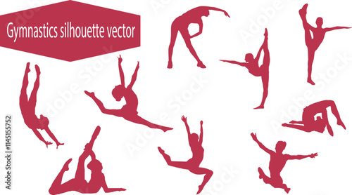 Gymnastics sillhoutte vector