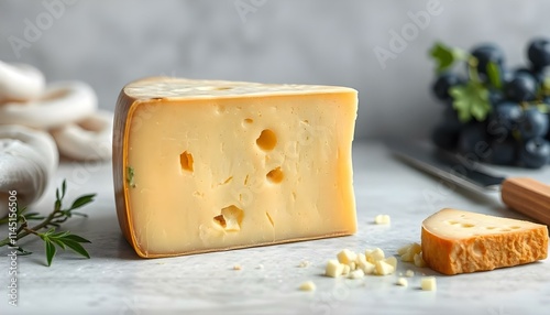 Piece of cheese real photo photorealistic stock