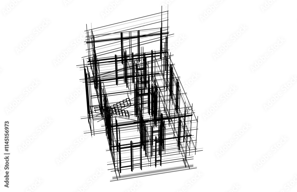 architectural drawing 3d illustration architectural drawing 3d illustration