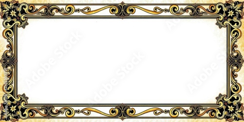Vintage frames in various shapes and sizes displayed on a luxurious damask background, elegant, intricate