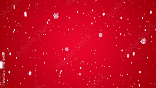 Snowfall on Soft Red Background Vector Illustration