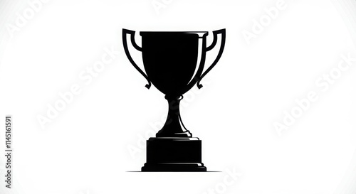 trophy black and white Silhouette isolated background, gold cup with a trophy vector icon