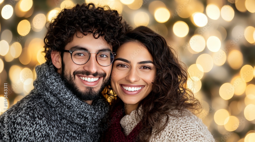 Smiling friends posing closely together in a vibrant holiday setting adorned with glowing lights and cheerful decor symbolizing joy friendship and festive warmth Smiling friends posing closely together in a vibrant holiday setting adorned with glowing lights and cheerful decor symbolizing joy friendship and festive warmth