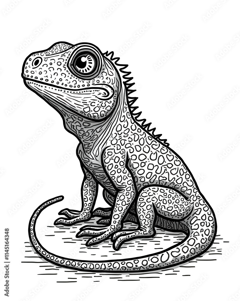 Obraz premium Detailed Baby Dinosaur with Textured Scales Pattern