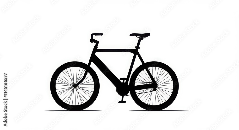 Fototapeta premium Cycle black and white Silhouette isolated background, Silhouette of a carbon fiber road racing bicycle