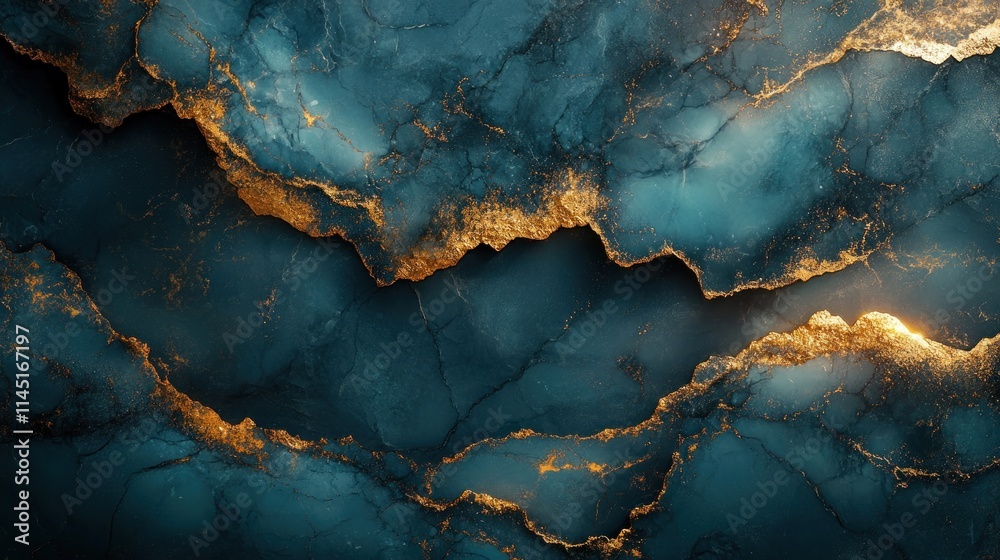 Abstract blue and gold marble texture with intricate patterns and lighting. Abstract blue and gold marble texture with intricate patterns and lighting.