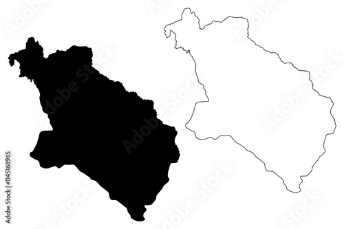 Pljevlja Municipality (Montenegro, Municipalities of Montenegro) map vector illustration, scribble sketch Pljevlja map
