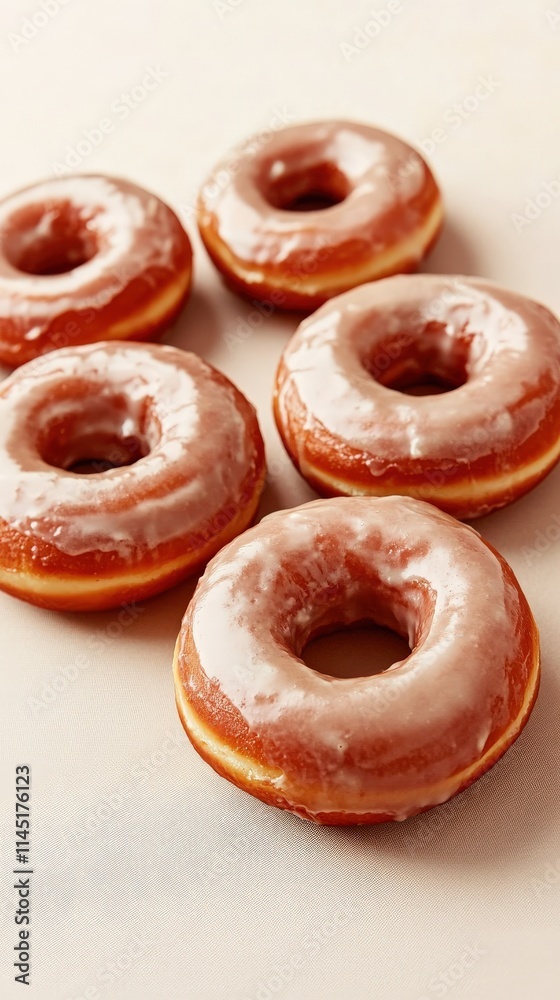 Donuts on Neutral Background in Minimalist Style Donuts on Neutral Background in Minimalist Style