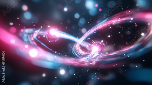 Abstract representation of quantum entanglement with vibrant colors.