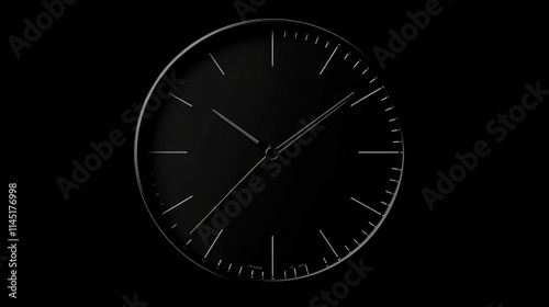 Detailed Close-Up of a Retro Black Clock: Timeless Elegance for Business and Office Decor