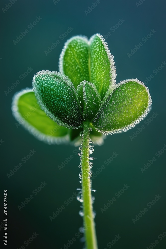 Vibrant Trefoil Close-Up: Macro Texture of Fresh Green Shamrock Against a Lush Grass Background