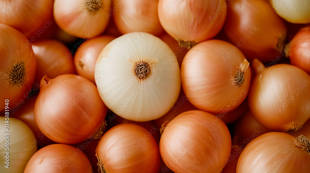 Collection of Brown and White Onions Collection of Brown and White Onions