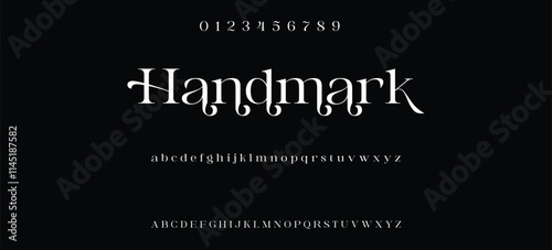 Luxury serif font in modern style. Elegant wedding alphabet letters font and number. Typography Luxury classic lettering serif fonts decorative vintage retro logo