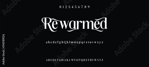 Luxury serif font in modern style. Elegant wedding alphabet letters font and number. Typography Luxury classic lettering serif fonts decorative vintage retro logo