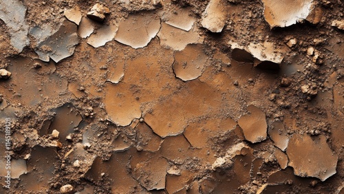 Detailed texture of cracked earth in a dry landscape photo