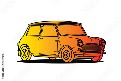 Racing retro car. Original vector illustration in vintage style.
