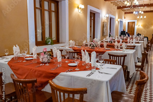 Elegant Table Setting for Romantic Dinner or Celebration