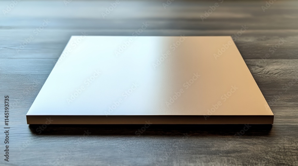 Square mocha-toned surface with smooth texture on a wooden floor emphasizing minimalist and modern design Square mocha-toned surface with smooth texture on a wooden floor emphasizing minimalist and modern design