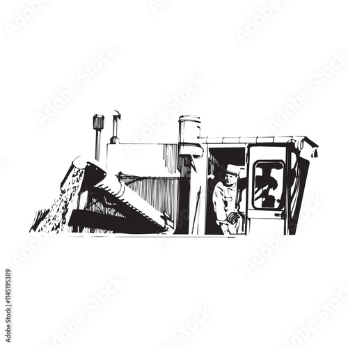 Farm vehicle isometric Combine Harvester tractor isolated illustration