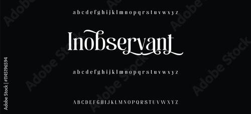 Elegant minimalist serif alphabet display font vector. Decorative typography style