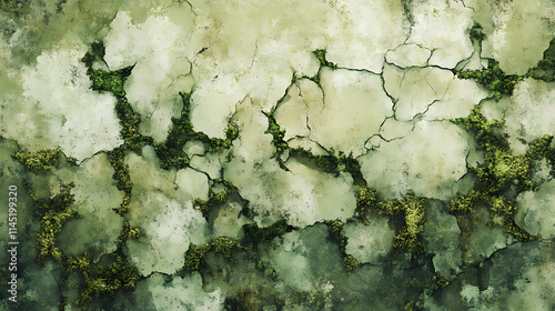 weathered mosscovered limestone wall