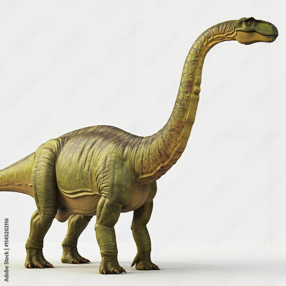 Fototapeta premium A 3D rendering of a dinosaur with a long neck and long legs