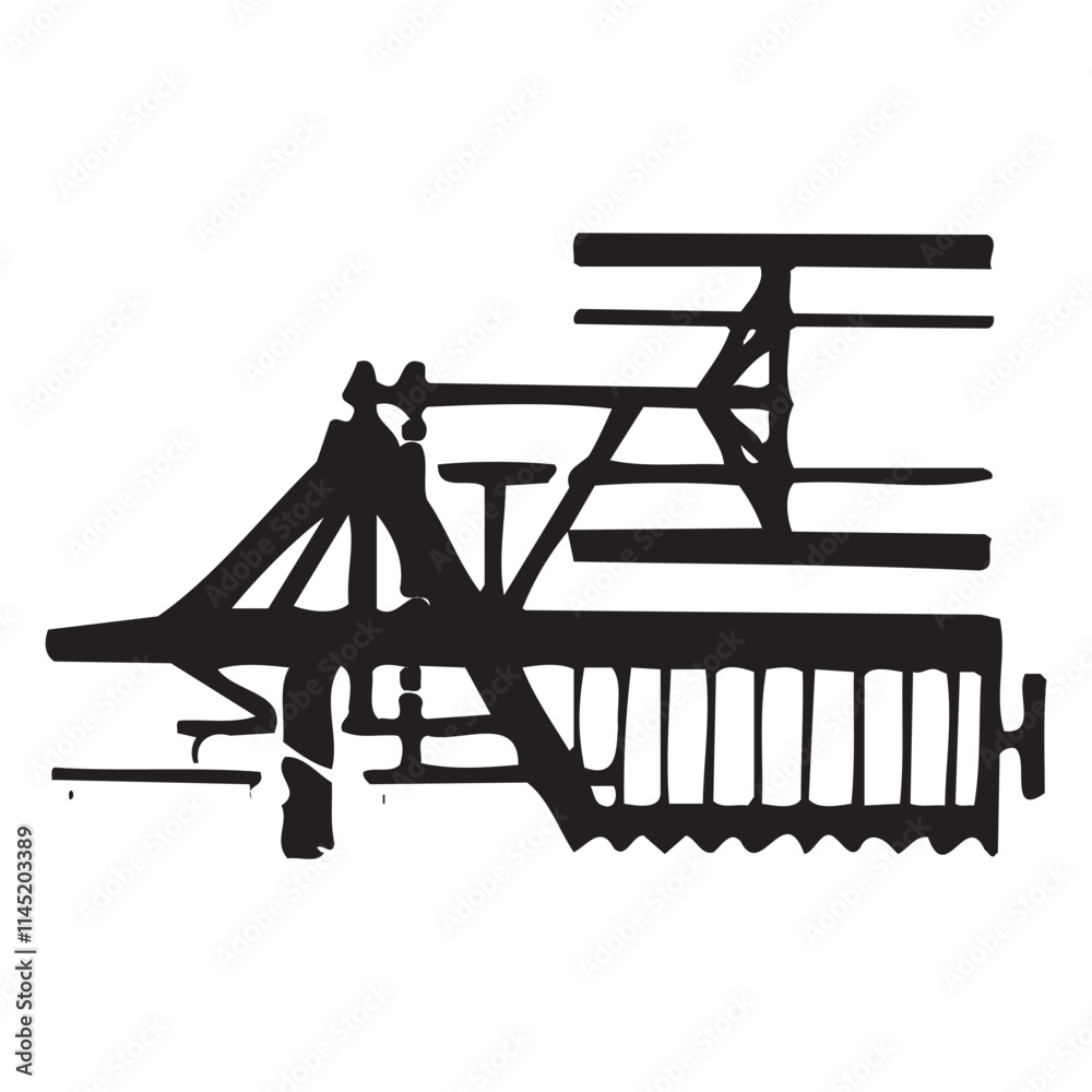 abstract Hand walk-behind farm tractor vector illustration abstract Hand walk-behind farm tractor vector illustration