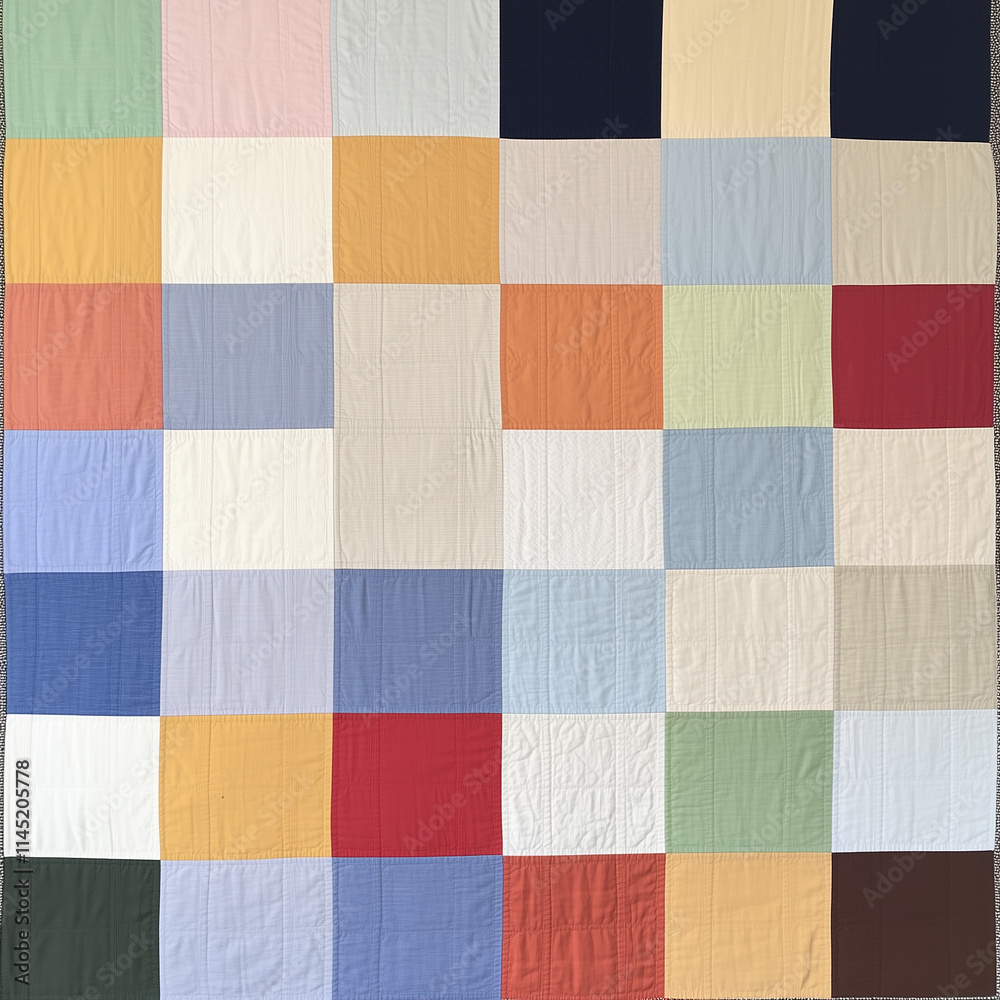Fototapeta premium A Patchwork Quilt with Vibrant Heirloom Fabrics
