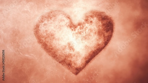 Heart Shape Made of Smoke on Brown Background with Soft Texture