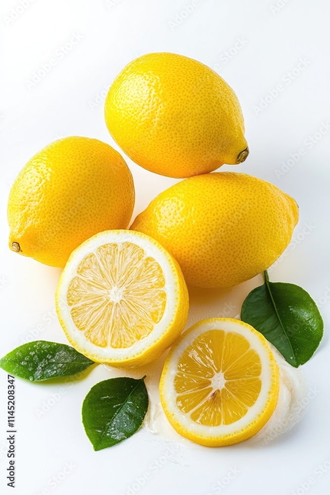 Chilled Citrus Delight: Frozen Lemonade and Smoothie Blend on Crisp White Surface Chilled Citrus Delight: Frozen Lemonade and Smoothie Blend on Crisp White Surface