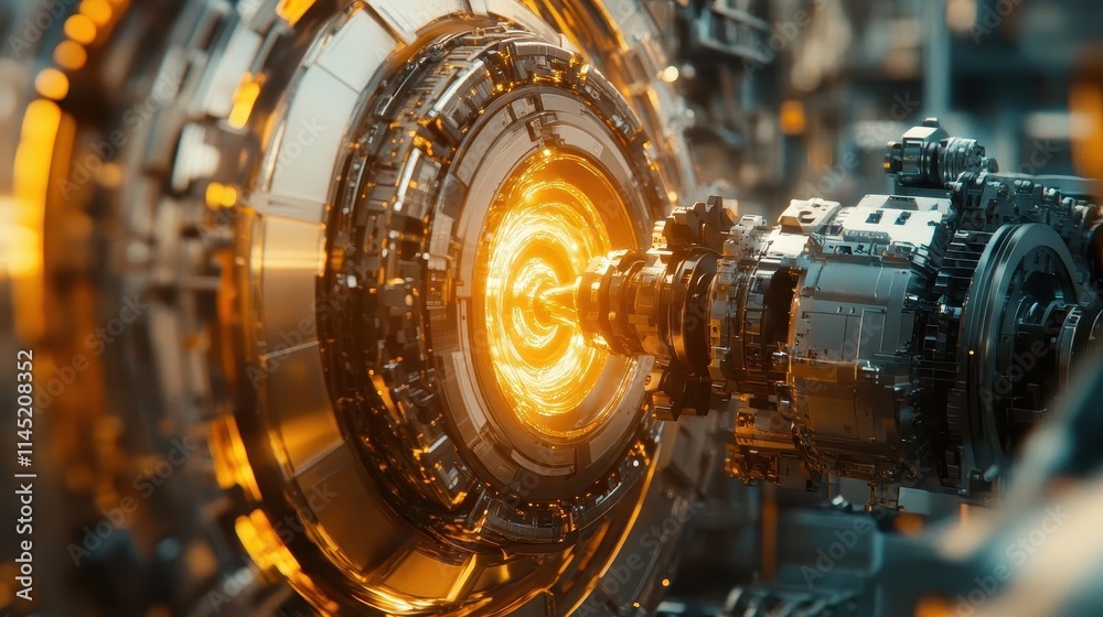 A robotic arm designing intricate parts in a sunlit factory, glowing precision tools enhancing the automation A robotic arm designing intricate parts in a sunlit factory, glowing precision tools enhancing the automation