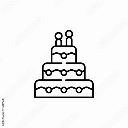 cake wedding icon sign vector