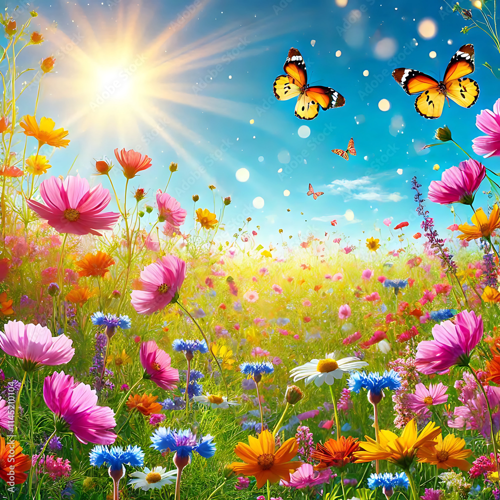 Beautiful spring garden. The green lawn emphasizes the blooming flowers in the garden. A diverse spectrum of colorful flowers, panoramic views of natural beauty
Beautiful spring garden. The green lawn emphasizes the blooming flowers in the garden. A diverse spectrum of colorful flowers, panoramic views of natural beauty