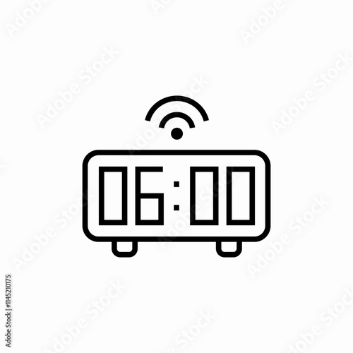 digital alarm clock icon sign vector