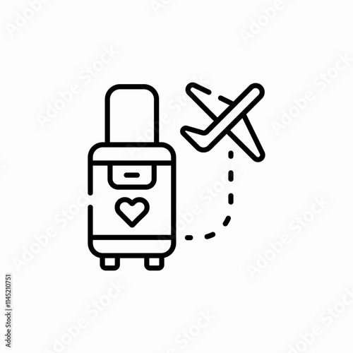 honeymoon travel icon sign vector