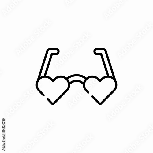 heart shape eyeglasses icon sign vector
