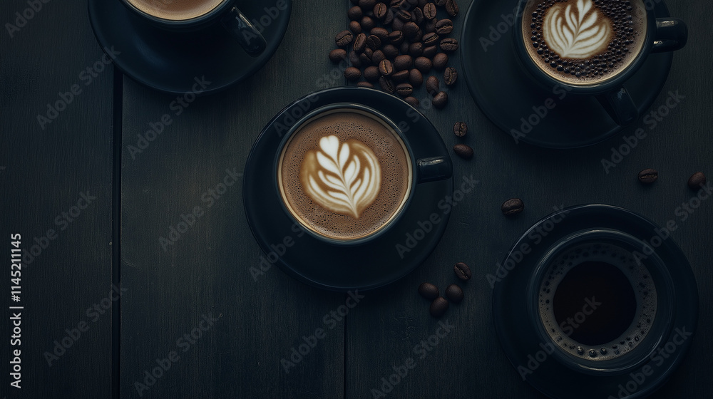 Kunstvolle Latte Art in einer Tasse auf rustikalem Holz
Kunstvolle Latte Art in einer Tasse auf rustikalem Holz