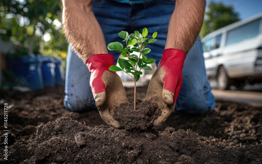 Fototapeta premium Tu biShvat observance, emphasis on ecological awareness, upbringing focused on nature, family involvement in environmental actions, health benefits of green spaces, community engagement