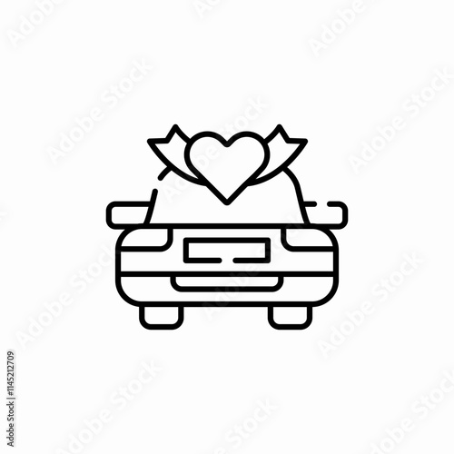 wedding car icon sign vector
