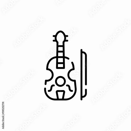 violin music icon sign vector