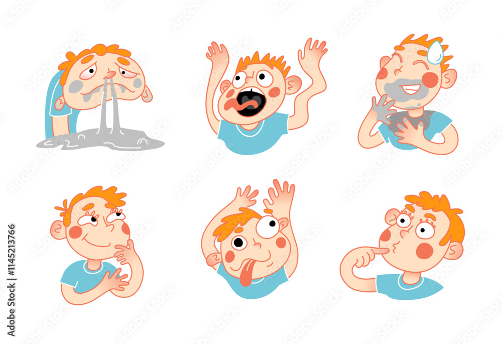 Anxious boy stickerpack