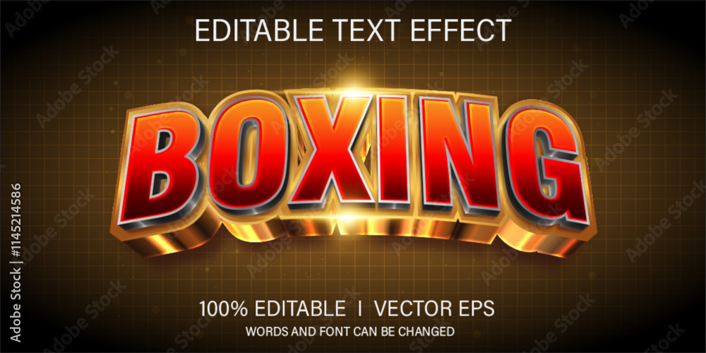 Foto boxing vector text effect with modern style design